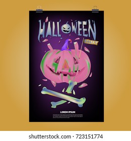 Happy Halloween Poster. Vector illustration halloween Party.