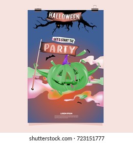 Happy Halloween Poster. Vector illustration halloween Party.