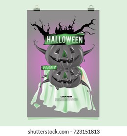 Happy Halloween Poster. Vector illustration halloween Party.