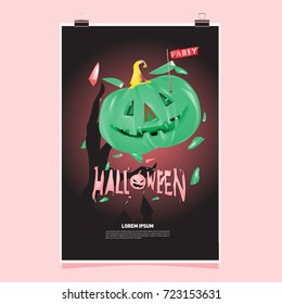Happy Halloween Poster. Vector illustration halloween Party.