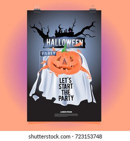 Happy Halloween Poster. Vector illustration halloween Party.