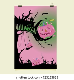 Happy Halloween Poster. Vector illustration halloween Party.