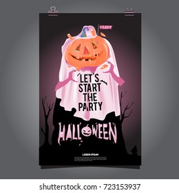 Happy Halloween Poster. Vector illustration halloween Party.
