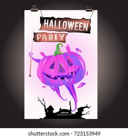 Happy Halloween Poster. Vector illustration halloween Party.