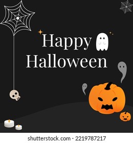 Happy Halloween Poster, Halloween vector set, pumpkin vector, ghost vector