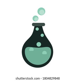 happy halloween, potion flask spell horror trick or treat party celebration flat icon design vector illustration