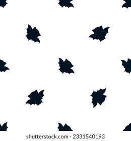 Happy Halloween print with cute little black bats. Vector Helloween seamless pattern with bat