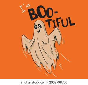 happy halloween print for t shirt designs. vector drawing ghosts for halloween