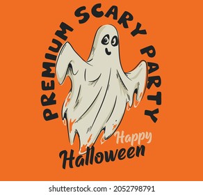happy halloween print for t shirt designs. vector drawing ghosts for halloween
