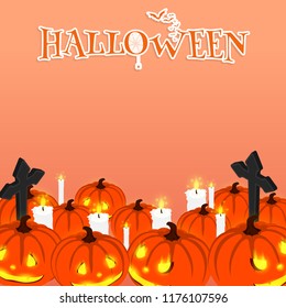 happy halloween pumkin background vector  