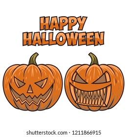 Happy Halloween Pumkin Vector Illustration