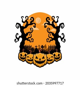 Happy halloween pumkin vector illustration