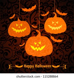 Happy Halloween! Halloween pumpkin background. vector illustration
