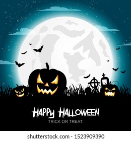 Happy Halloween Pumpkin Background Vector