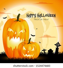 Happy Halloween Pumpkin Background Vector