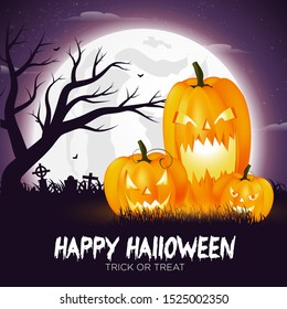 Happy Halloween Pumpkin Background Vector