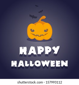 Happy Halloween: pumpkin and bats