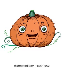 Happy Halloween pumpkin. Cartoon style. Vector illustration.