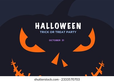 Happy Halloween with pumpkin. Halloween celebrates spooky discounts up to 50%. 3D minimal designs for cover art, banners, posters, web graphics, flyers, and postcards. Vector illustrations 