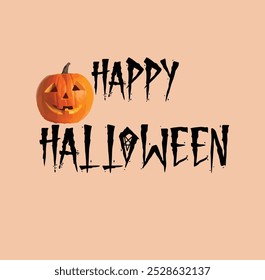 Happy Halloween pumpkin color vector illustration Stock Vector