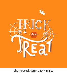 Happy halloween pumpkin decoration. Cute design, banner promotion. Creepy smiling silhouettes.