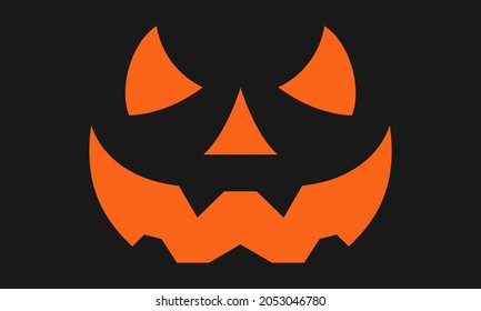 Happy Halloween pumpkin face banner design vector template