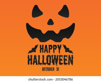 Happy Halloween pumpkin face banner design vector template