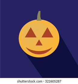 Happy Halloween pumpkin flat design vector.