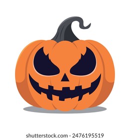 Happy Halloween Pumpkin flat vector illustration. Pumpkin vector isolated on a transparent background