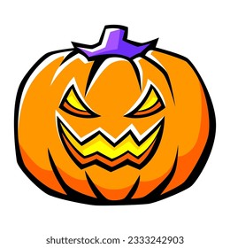 Happy Halloween pumpkin. Holiday illustration of celebration item.