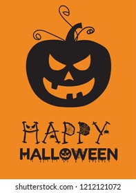 Happy halloween pumpkin horror design vector