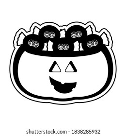 Happy halloween pumpkin icon. Halloween season- Vector