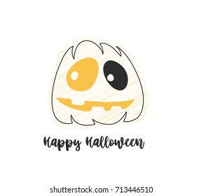 Happy halloween pumpkin icon, symbol, horror, night, scare crow, party and celebration, vector illustration