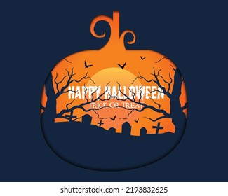 Happy Halloween With Pumpkin Illustration