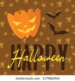 Happy Halloween Pumpkin Illustration Background Abstract