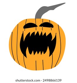 Happy Halloween with pumpkin isolated in white background 