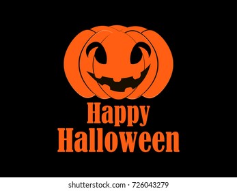 Happy Halloween pumpkin. Jack o lantern icon. Vector illustration
