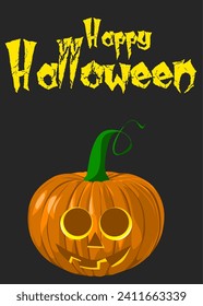 happy Halloween pumpkin mascot vector illustration