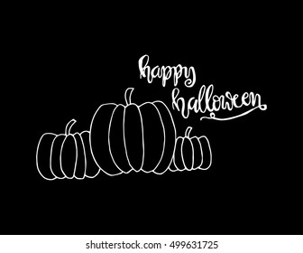happy halloween. halloween pumpkin. modern calligraphy