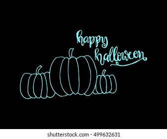 happy halloween. halloween pumpkin. modern calligraphy
