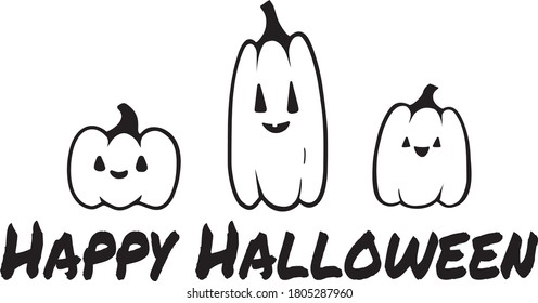 Happy Halloween pumpkin october set