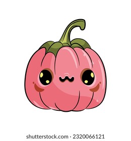 Happy halloween pumpkin on white background. Vector illustration.