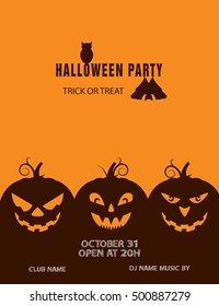 Happy Halloween with pumpkin / Halloween party Poster.