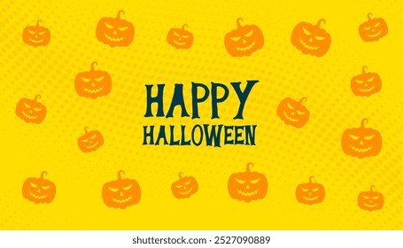 happy halloween pumpkin pattern background for social media post vector