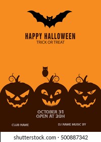 Happy Halloween with pumpkin / Happy Halloween Poster.