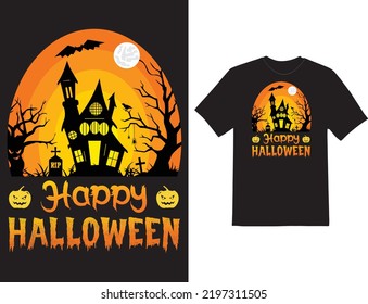 Happy Halloween pumpkin retro vintage t-shirt design