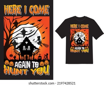 Happy Halloween pumpkin retro vintage t-shirt design