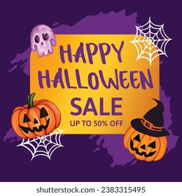Happy halloween pumpkin sale illustration