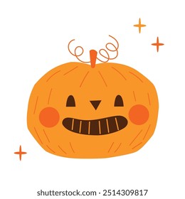 Happy Halloween pumpkin. For scrapbooking, greeting card, party invitation, poster