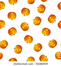 Happy Halloween pumpkin. Seamless pattern. Vector illustratin